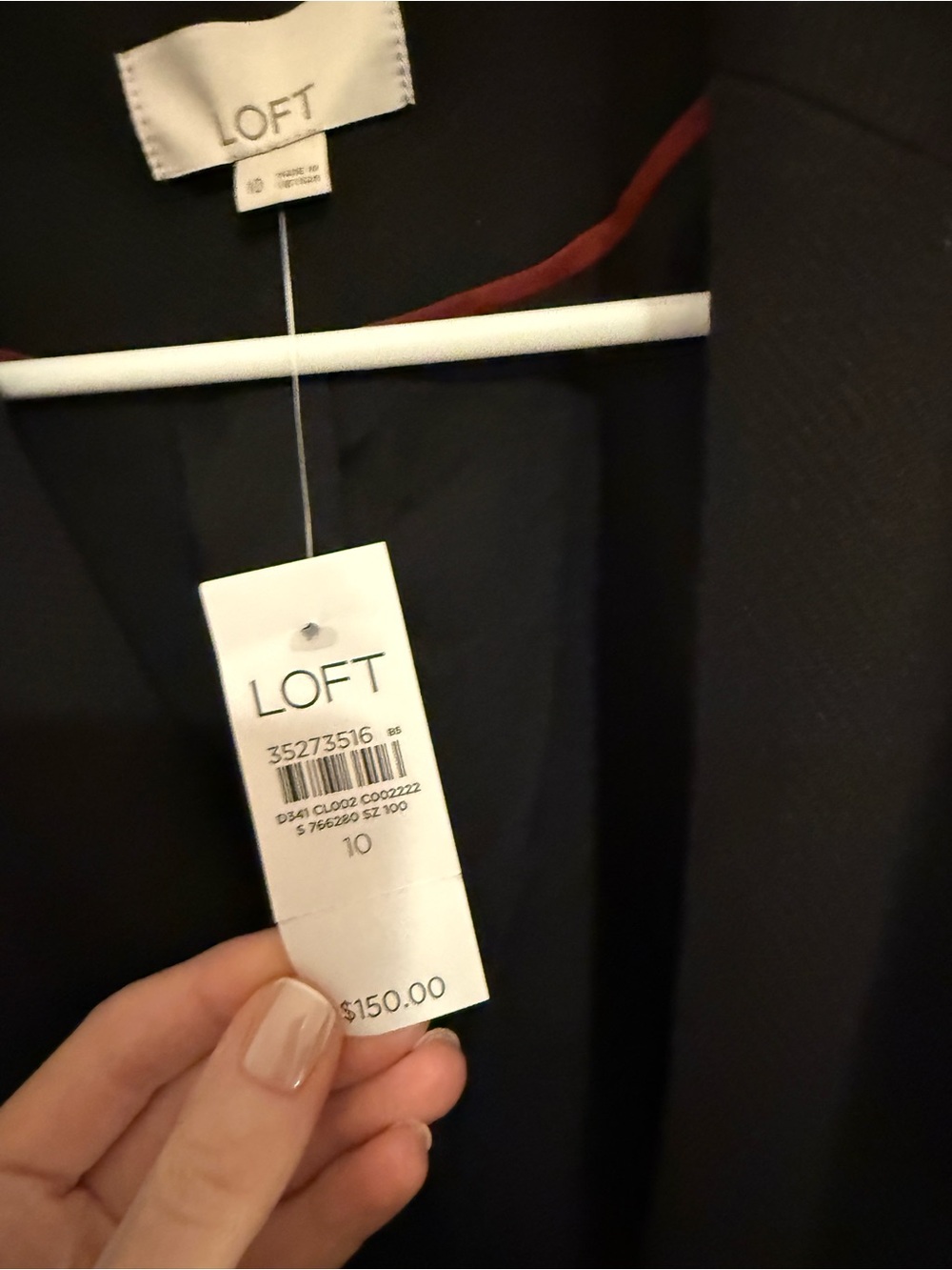 LOFT Women's Black Double-Breasted Blazer Coat 10 - Picture 2 of 4